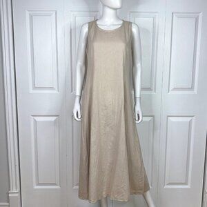 GIORGIA GIANNINI women's medium long sleeveless linen dress natural color